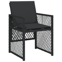 Set da Pranzo da Giardino 9 pz con Cuscini Nero in Polyrattan 3210835