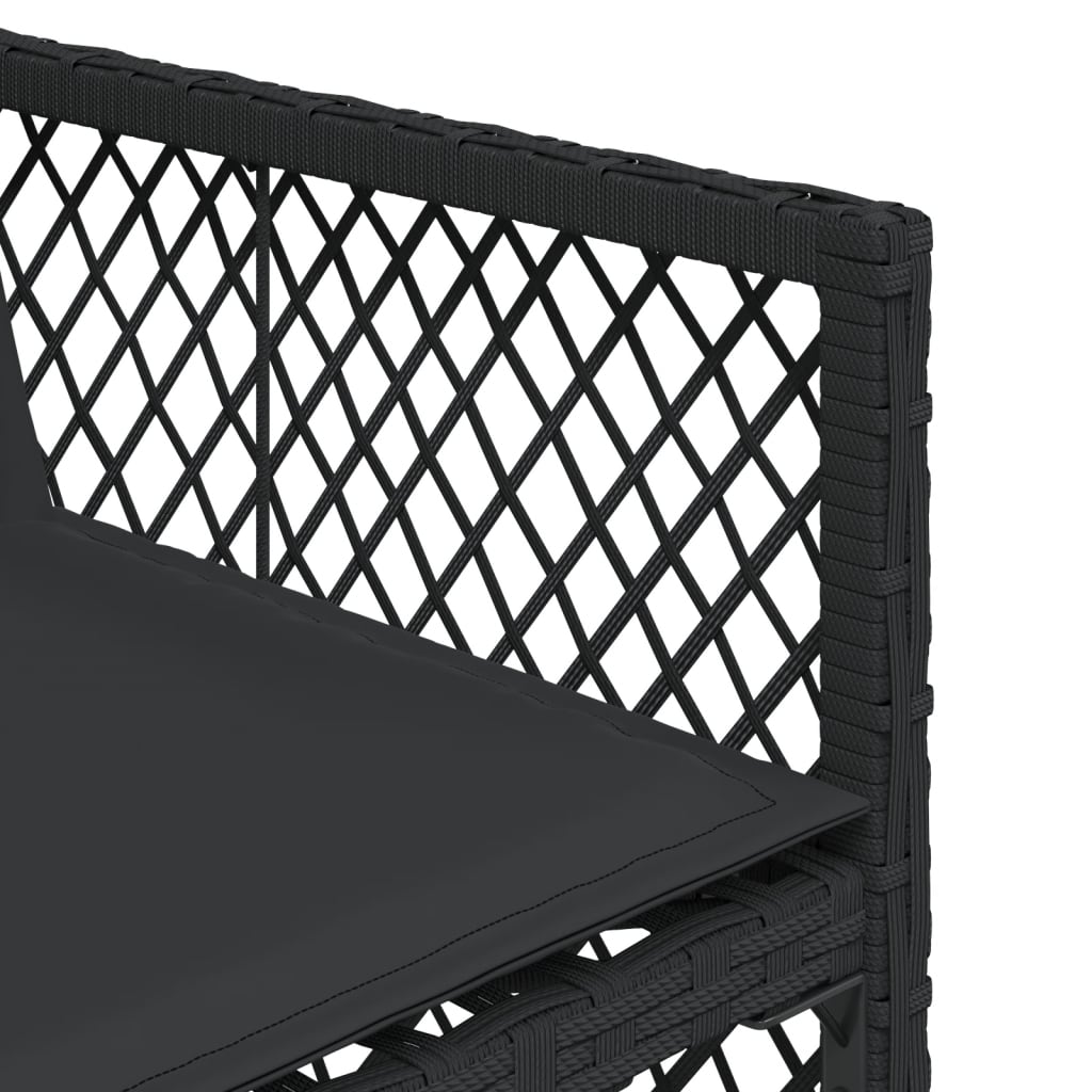 Set da Pranzo da Giardino 9 pz con Cuscini Nero in Polyrattan 3210835