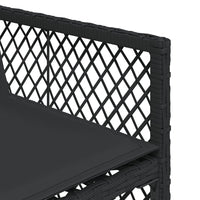 Set da Pranzo da Giardino 9 pz con Cuscini Nero in Polyrattan 3210835