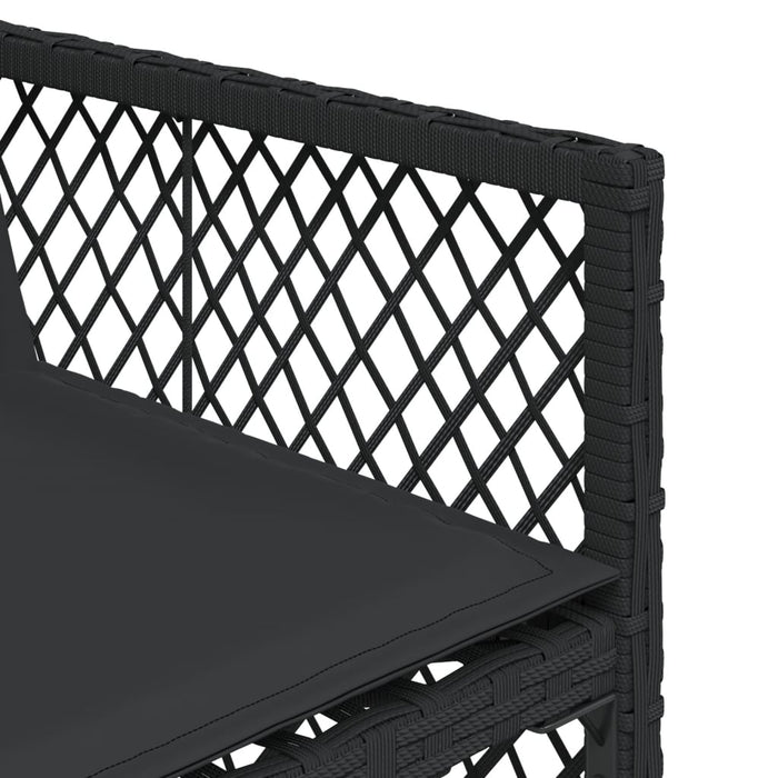 Set da Pranzo da Giardino 9 pz con Cuscini Nero in Polyrattan 3210835