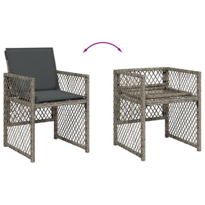 Set da Pranzo da Giardino 9 pz con Cuscini in Polyrattan Grigio 3210842