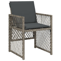Set da Pranzo da Giardino 11pz con Cuscini in Polyrattan Grigio 3210848