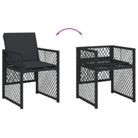 Set da Pranzo da Giardino 17 pz con Cuscini Nero in Polyrattan 3210883