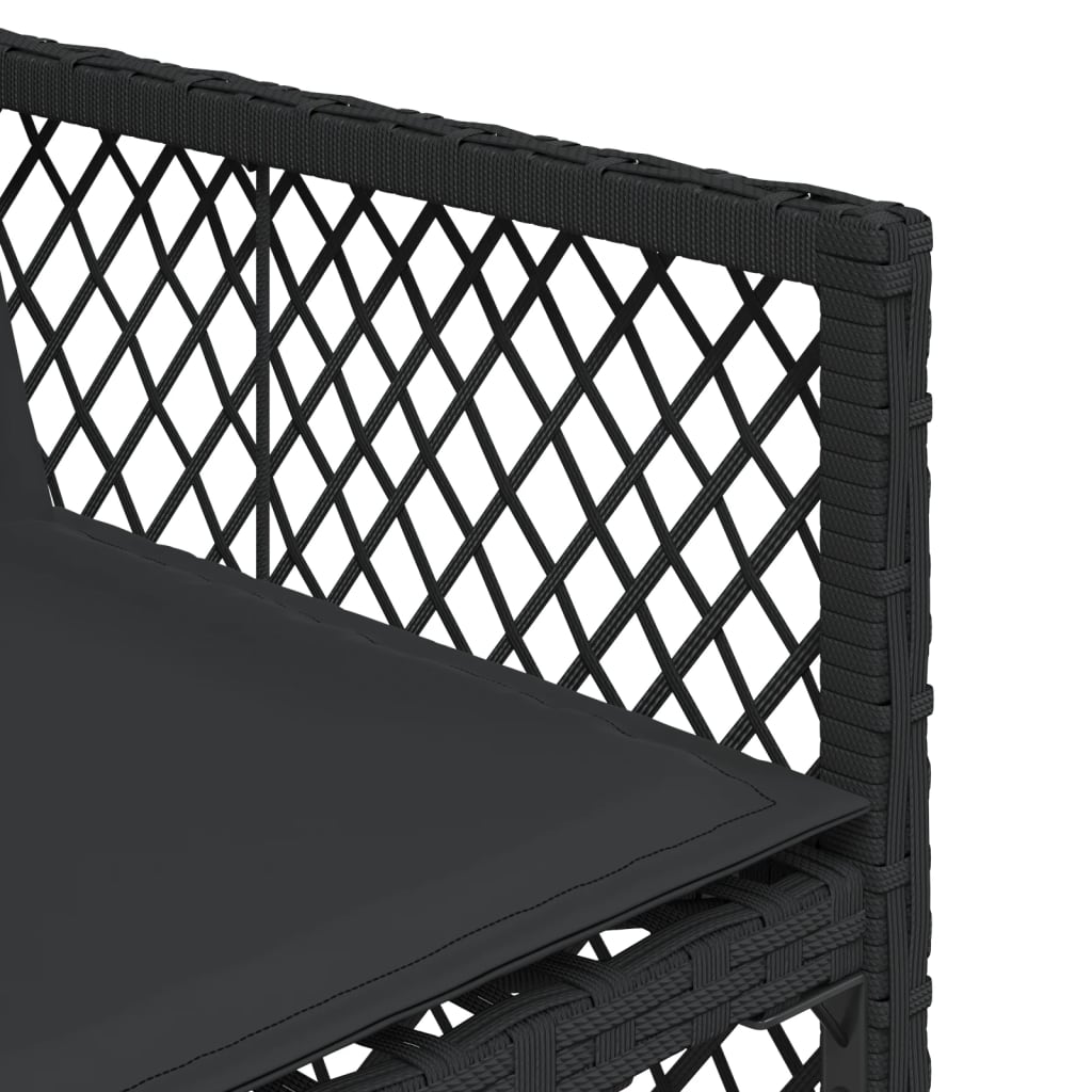 Set da Pranzo da Giardino 17 pz con Cuscini Nero in Polyrattan 3210883