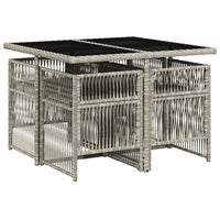 Set Pranzo da Giardino 5pz con Cuscini Grigio Chiaro Polyrattan 3210899