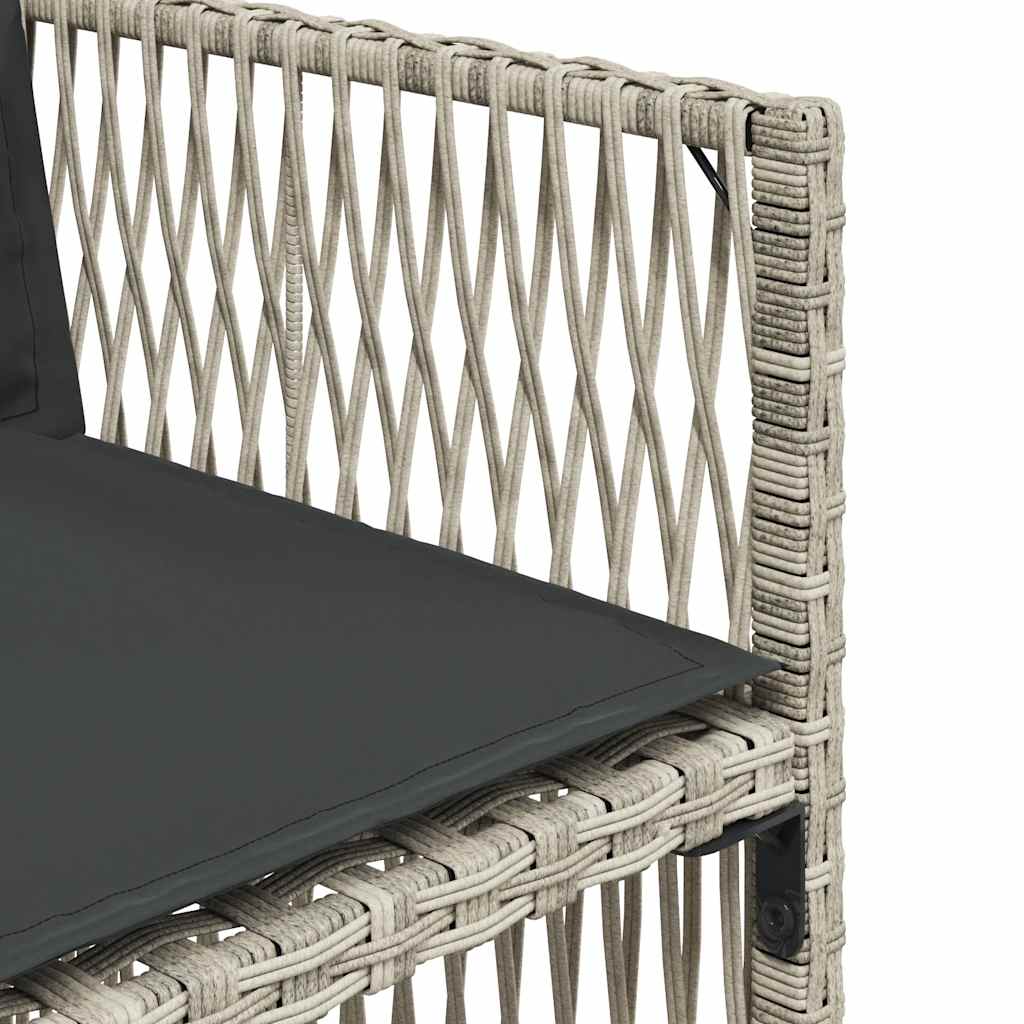 Set da Pranzo da Giardino 13pz con Cuscini Grigio in Polyrattan 3211043