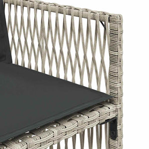 Set da Pranzo da Giardino 13pz con Cuscini Grigio in Polyrattan 3211043