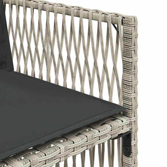 Set da Pranzo da Giardino 13pz con Cuscini Grigio in Polyrattan 3211043