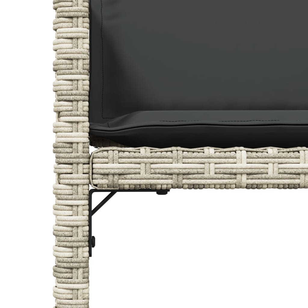 Set da Pranzo da Giardino 13pz con Cuscini Grigio in Polyrattan 3211127