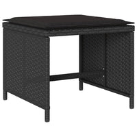 Set da Pranzo da Giardino 11 pz con Cuscini in Polyrattan Nero 3211147