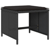 Set da Pranzo da Giardino 13pz con Cuscini Nero in Polyrattan 3211159