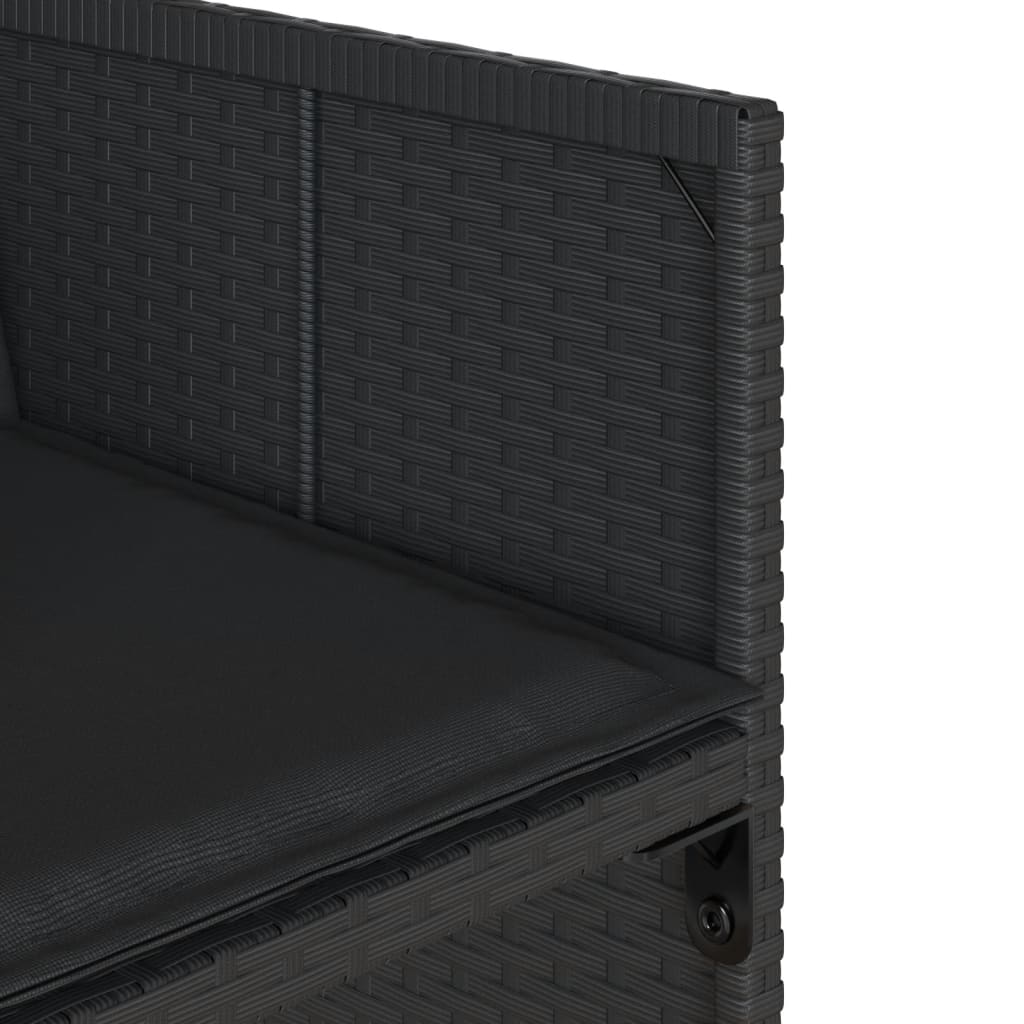 Set da Pranzo da Giardino 13pz con Cuscini Nero in Polyrattan 3211159