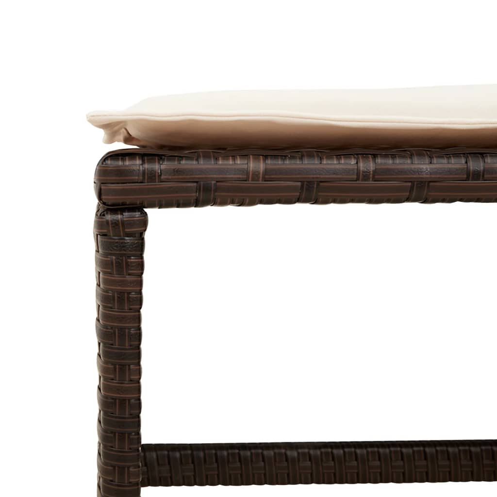 Set da Pranzo da Giardino 15 pz con Cuscini Marrone Polyrattan 3211173