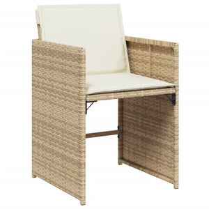Set da Pranzo da Giardino 17 pz con Cuscini Beige in Polyrattan 3211186