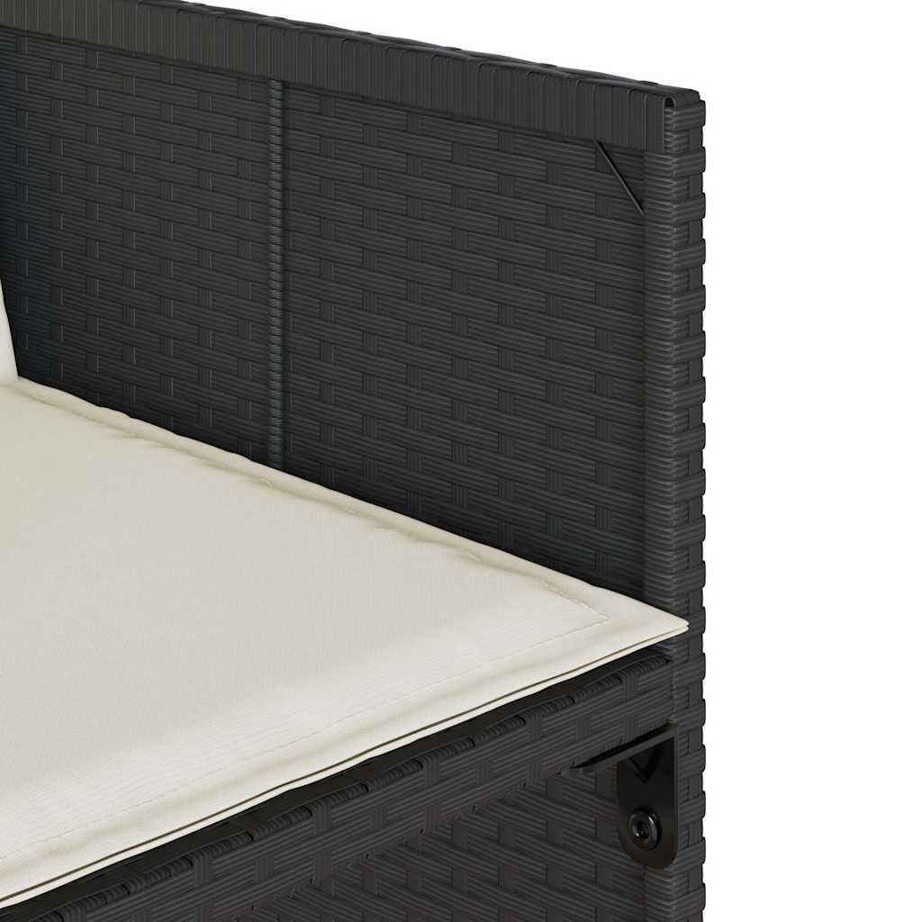 Set da Pranzo da Giardino 13pz con Cuscini Nero in Polyrattan 3211227