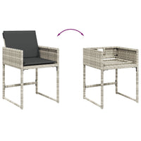 Set Pranzo Giardino 11pz con Cuscini Grigio Chiaro Polyrattan 3211295