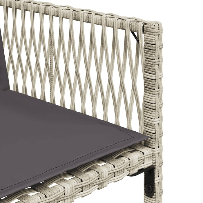 Set Pranzo da Giardino 9pz con Cuscini Grigio Chiaro Polyrattan 3211463