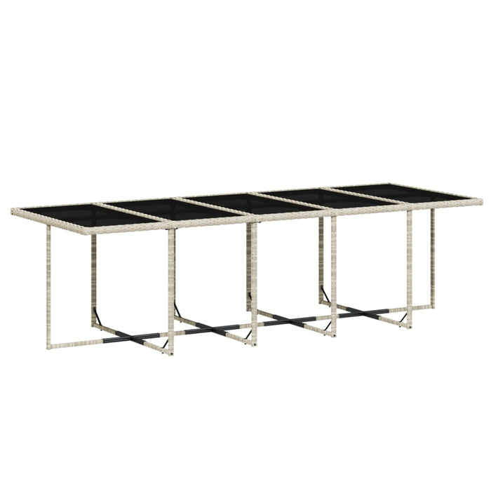 Set Pranzo Giardino 11pz con Cuscini Grigio Chiaro Polyrattan 3211475