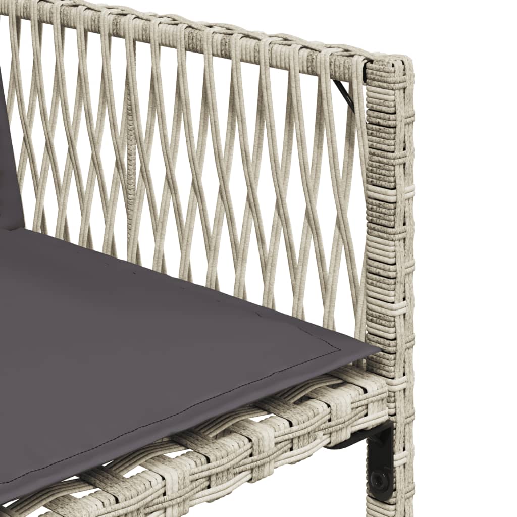 Set da Pranzo da Giardino 13pz con Cuscini Grigio in Polyrattan 3211487