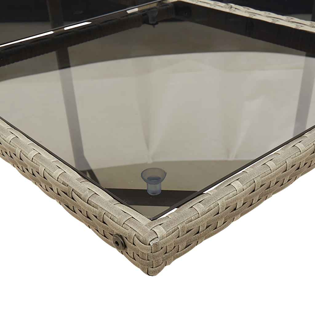 Set da Pranzo da Giardino 13pz con Cuscini Grigio in Polyrattan 3211520