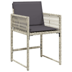 Set da Pranzo da Giardino 13pz con Cuscini Grigio in Polyrattan 3211523