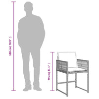 Set da Pranzo da Giardino 13pz con Cuscini Grigio in Polyrattan 3211583