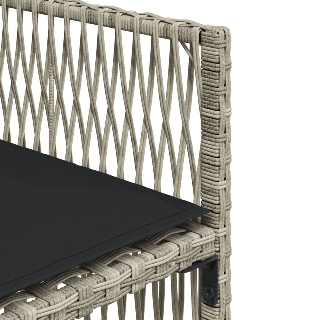 Set Pranzo da Giardino 5pz con Cuscini Grigio Chiaro Polyrattan 3211619