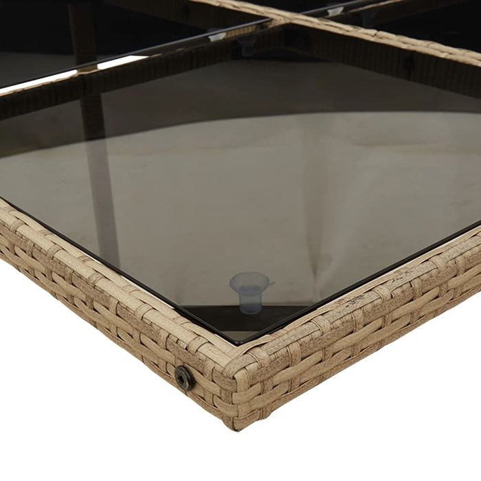 Set da Pranzo da Giardino 11 pz con Cuscini Beige in Polyrattan 3211654