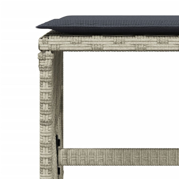 Set Pranzo Giardino 11pz con Cuscini Grigio Chiaro Polyrattan 3211691