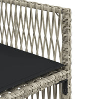 Set da Pranzo da Giardino 15 pz con Cuscini Grigio Polyrattan 3211775