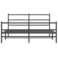 Giroletto con Testiera e Pediera Metallo Nero 160x200 cm 355386