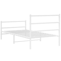 Giroletto con Testiera e Pediera-Struttura Letto Metallo Bianco 107x203 cm 596566