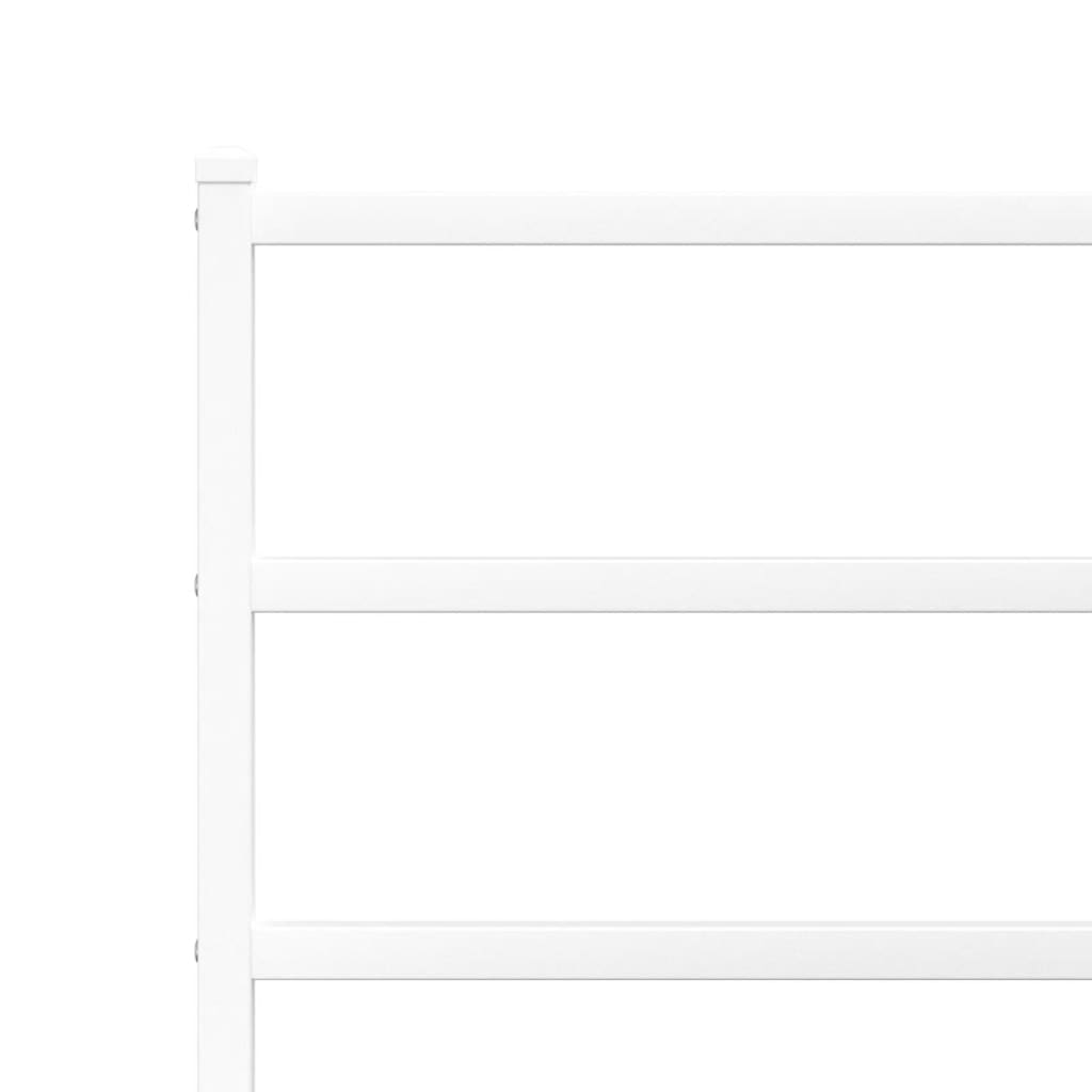 Giroletto con Testiera e Pediera-Struttura Letto Metallo Bianco 107x203 cm 596566