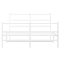 Giroletto con Testiera e Pediera Metallo Bianco 135x190 cm