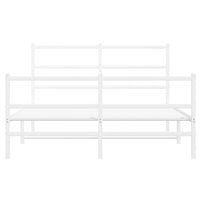 Giroletto con Testiera e Pediera Metallo Bianco 140x200 cm 355433