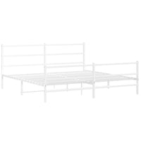 Giroletto con Testiera e Pediera Metallo Bianco 183x213 cm 355437