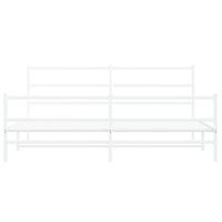 Giroletto con Testiera e Pediera Metallo Bianco 183x213 cm 355437