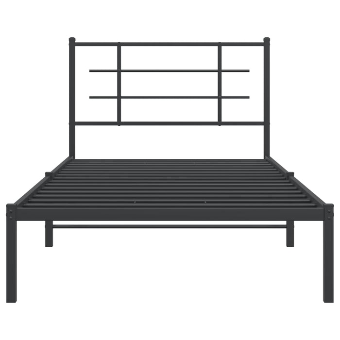 Giroletto con Testiera in Metallo Nero 107x203 cm 355557