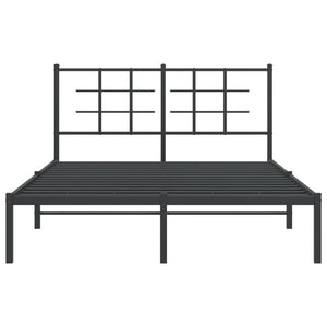 Giroletto con Testiera in Metallo Nero 140x200 cm 355562