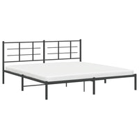 Giroletto con Testiera in Metallo Nero 193x203 cm 355567