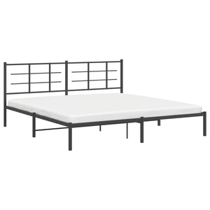 Giroletto con Testiera in Metallo Nero 193x203 cm 355567