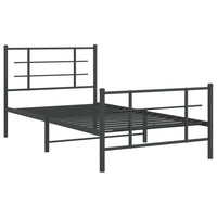 Giroletto con Testiera e Pediera-Struttura Letto Metallo Nero 100x200 cm 465780