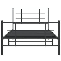 Giroletto con Testiera e Pediera-Struttura Letto Metallo Nero 100x200 cm 465780