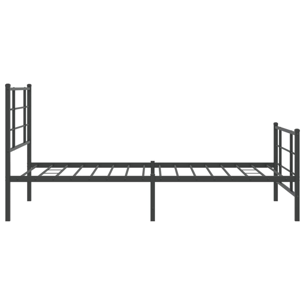 Giroletto con Testiera e Pediera-Struttura Letto Metallo Nero 100x200 cm 465780