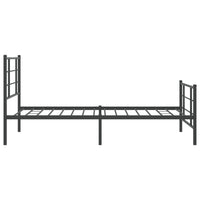Giroletto con Testiera e Pediera-Struttura Letto Metallo Nero 100x200 cm 465780