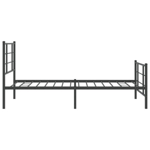 Giroletto con Testiera e Pediera-Struttura Letto Metallo Nero 100x200 cm 465780