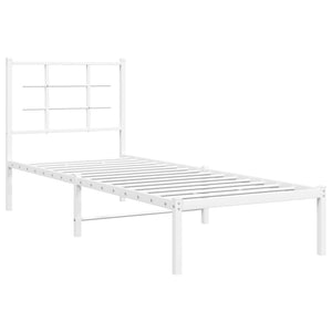 Giroletto senza Materaso con Testiera Metallo Bianco 75x190 cm 355600