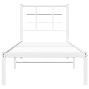 Giroletto con Testiera Metallo Bianco 80x200 cm 355601