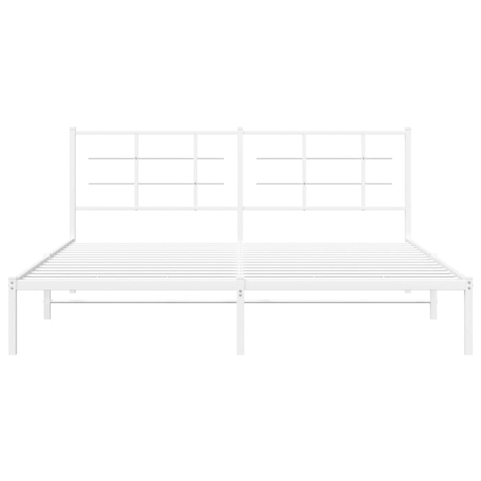 Giroletto con Testiera Metallo Bianco 183x213 cm 355615