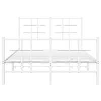 Giroletto con Testiera e Pediera Metallo Bianco 120x200 cm 355626